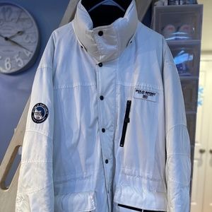 MEN’S VINTAGE RALPH LAUREN POLO SPORT ARCTIC CHALLENGE DOWN PARKA, WHITE (XL)!!!